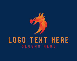 Heraldic - Dragon Monster Head logo design