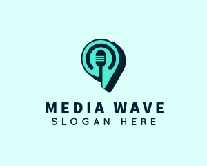 Broadcast - Audio Microphone Broadcast logo design