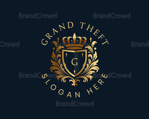 Royal Shield Floral Crown Logo