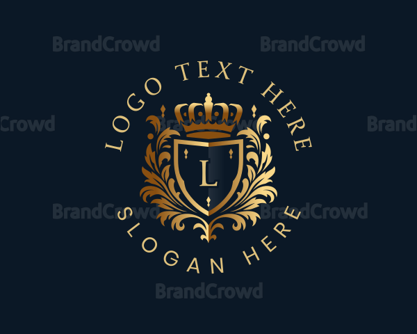 Royal Shield Floral Crown Logo