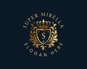 Royal Shield Floral Crown Logo