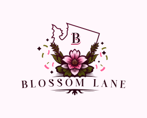 Apple Blossom Flower logo design