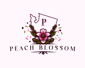 Apple Blossom Flower logo design