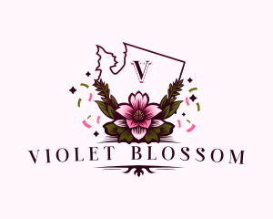 Apple Blossom Flower logo design