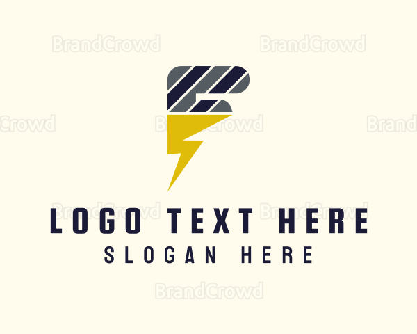Electric Stripe Letter F Logo