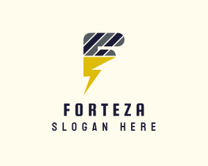 Electric Stripe Letter F logo design