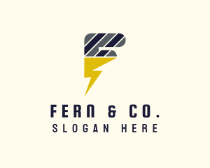 Electric Stripe Letter F logo design