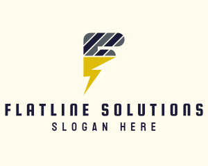 Electric Stripe Letter F logo design