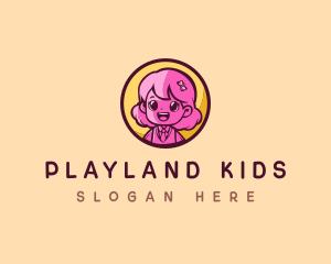 Girl Student Preschool logo design