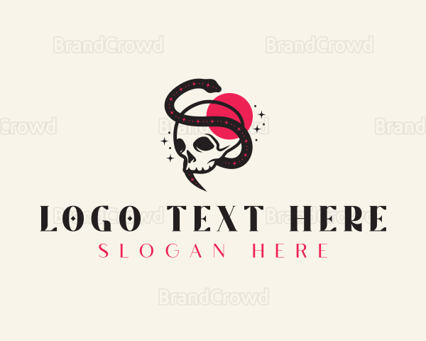 Snake Skull Gothic Logo