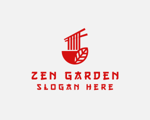 Asian - Red Noodle Asian Food Bowl logo design