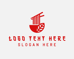 Red Noodle Asian Food Bowl logo design