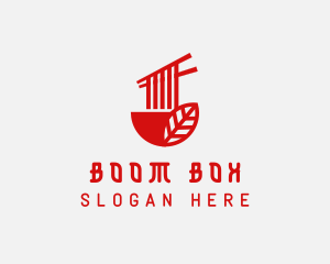 Red Noodle Asian Food Bowl logo design