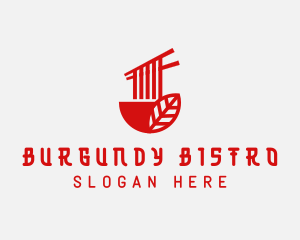 Red Noodle Asian Food Bowl logo design