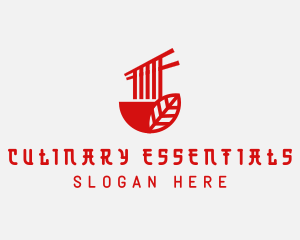 Red Noodle Asian Food Bowl logo design