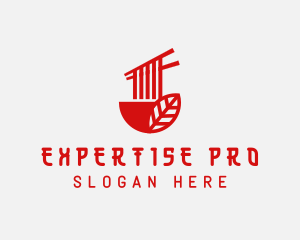 Red Noodle Asian Food Bowl logo design