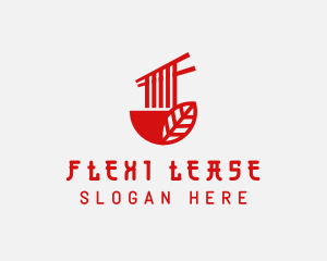 Red Noodle Asian Food Bowl logo design