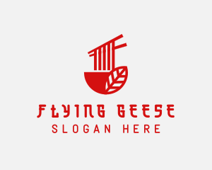 Red Noodle Asian Food Bowl logo design