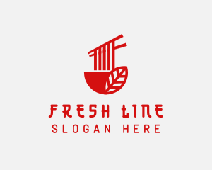 Red Noodle Asian Food Bowl logo design