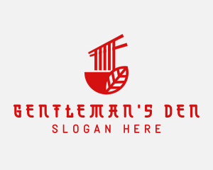 Red Noodle Asian Food Bowl logo design