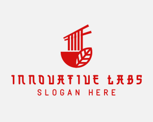 Red Noodle Asian Food Bowl logo design