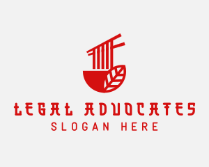 Red Noodle Asian Food Bowl logo design