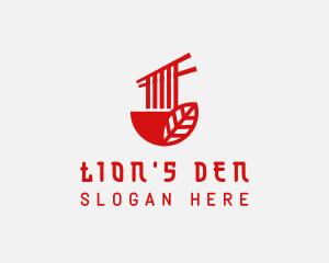 Red Noodle Asian Food Bowl logo design