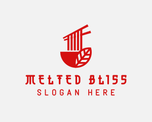 Red Noodle Asian Food Bowl logo design