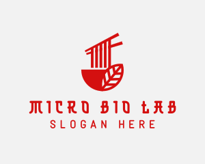 Red Noodle Asian Food Bowl logo design