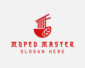 Red Noodle Asian Food Bowl logo design