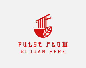 Red Noodle Asian Food Bowl logo design