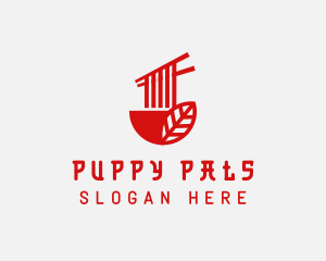 Red Noodle Asian Food Bowl logo design