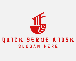 Red Noodle Asian Food Bowl logo design