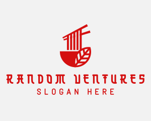 Red Noodle Asian Food Bowl logo design