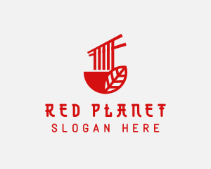 Red Noodle Asian Food Bowl logo design