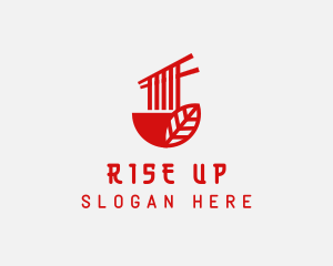 Red Noodle Asian Food Bowl logo design