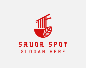 Red Noodle Asian Food Bowl logo design