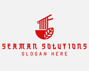 Red Noodle Asian Food Bowl logo design