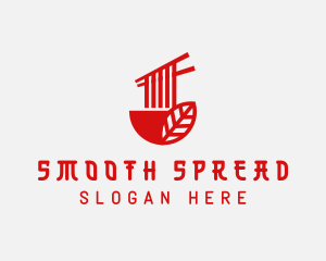 Red Noodle Asian Food Bowl logo design