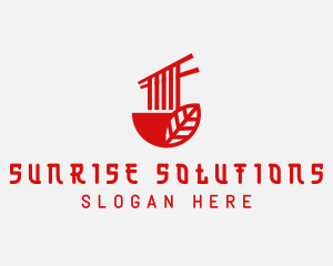 Red Noodle Asian Food Bowl logo design