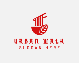 Red Noodle Asian Food Bowl logo design