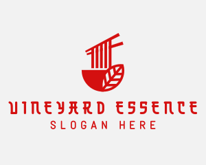 Red Noodle Asian Food Bowl logo design