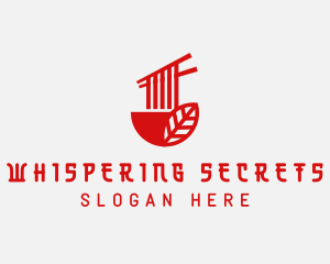 Red Noodle Asian Food Bowl logo design