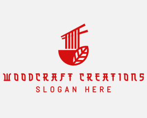 Red Noodle Asian Food Bowl logo design