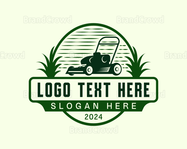 Lawn Mower Gardening Logo