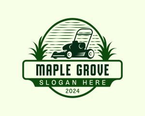 Lawn Mower Gardening Logo