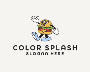 Happy Retro Burger logo design