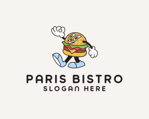 Happy Retro Burger logo design