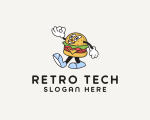 Happy Retro Burger logo design