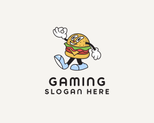 Hamburger - Happy Retro Burger logo design